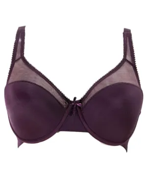 Maroon Soft Padded With Net Flourish Bra - Single Padded Underwired Bra - FL3012