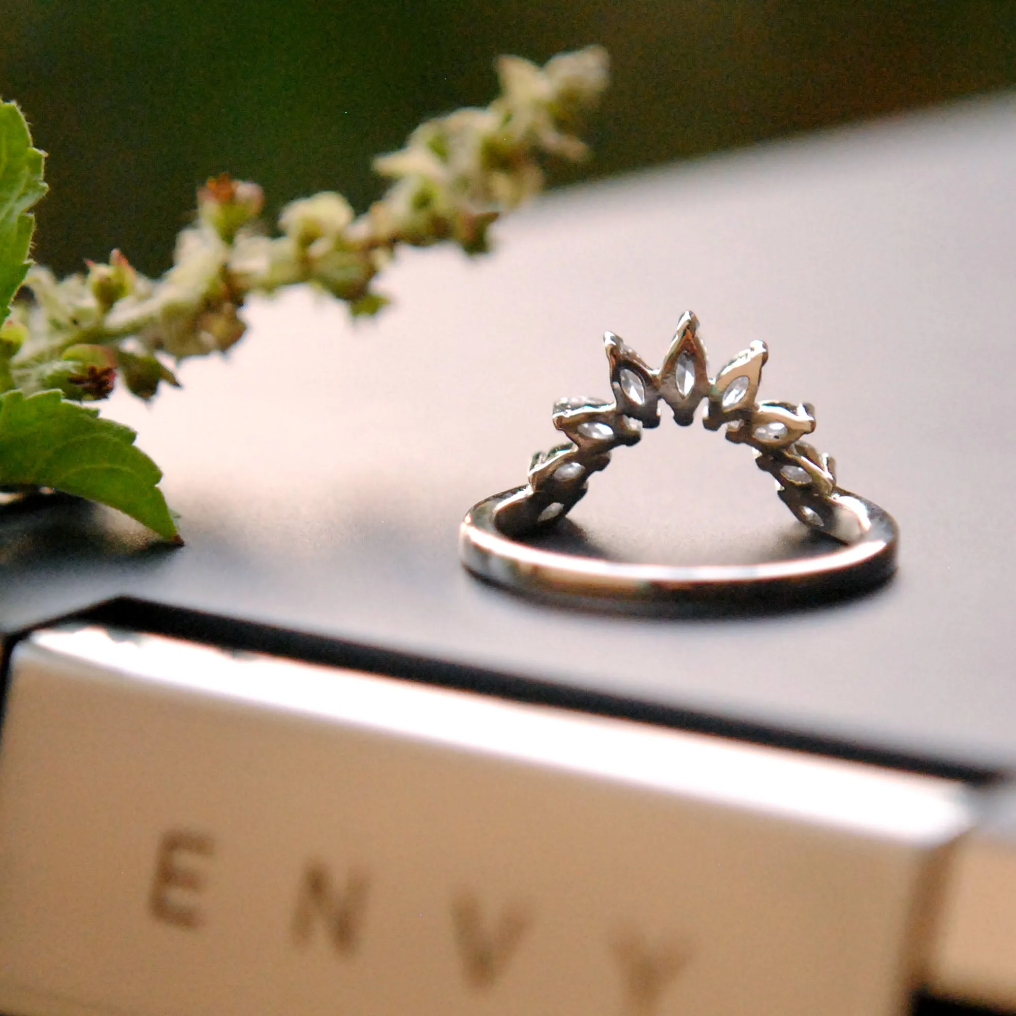 Marquise Diamond Curved Stack Ring