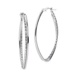 Marquise Shaped Hoop Earrings