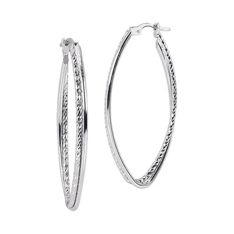 Marquise Shaped Hoop Earrings