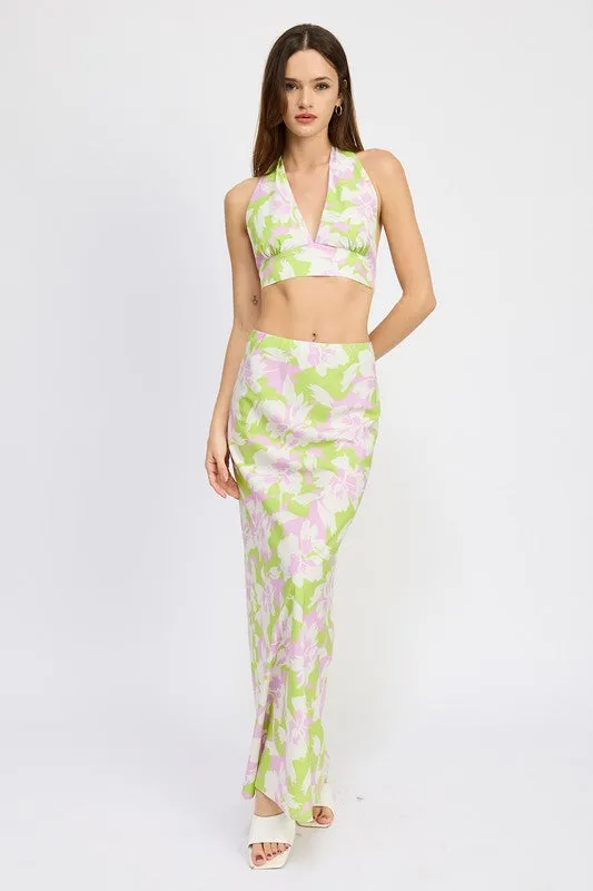 MAXI 90s FLORAL BIAS SKIRT