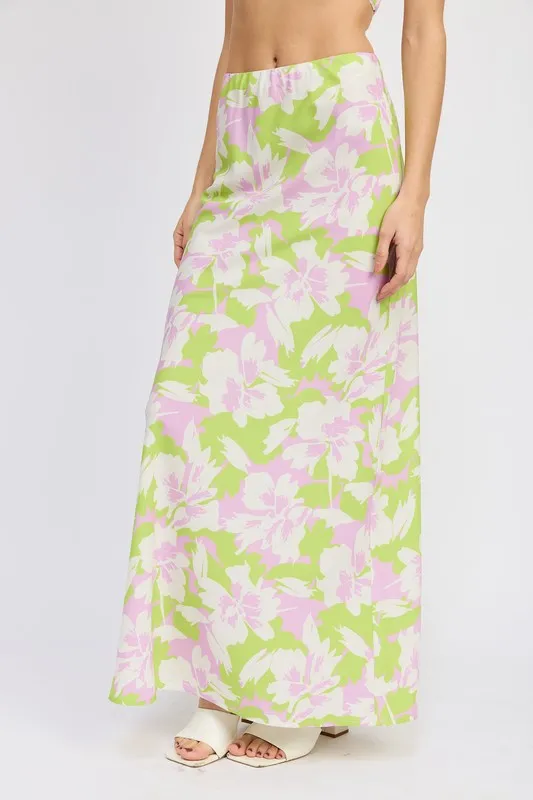 MAXI 90s FLORAL BIAS SKIRT
