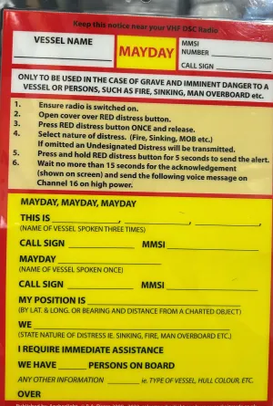 Mayday Procedure Card