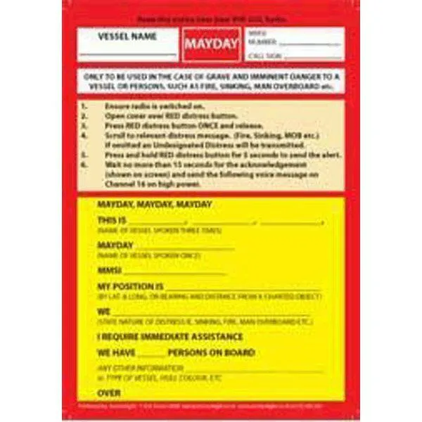Mayday Procedure Card