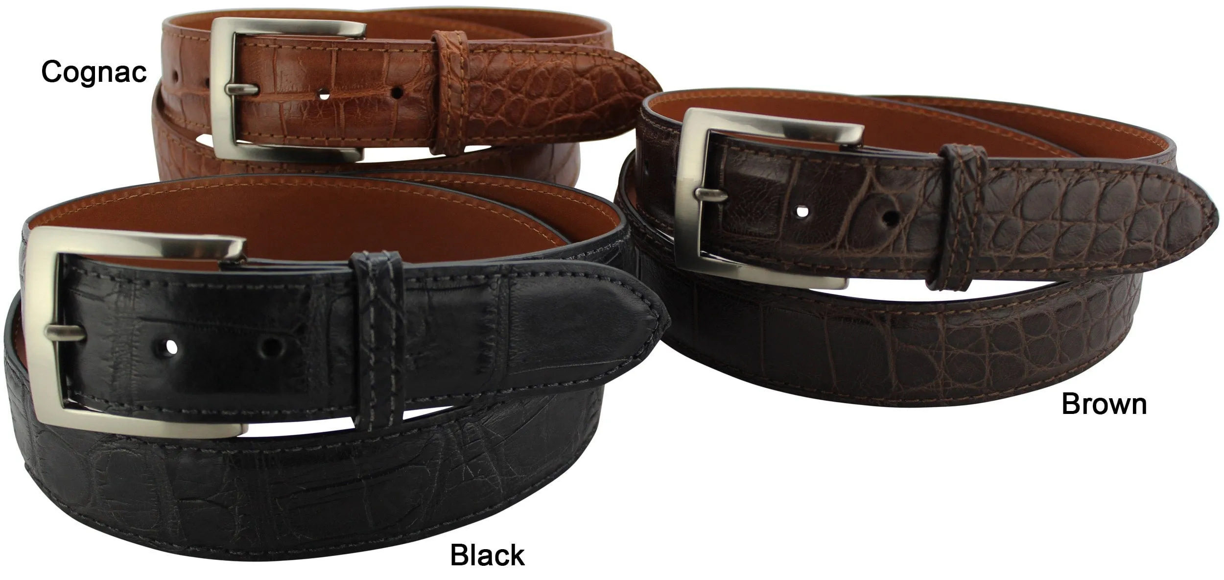 Men's Cognac American Alligator Designer Full Grain Leather Belt **Made To Order Allow 5 To 6 Weeks To Ship