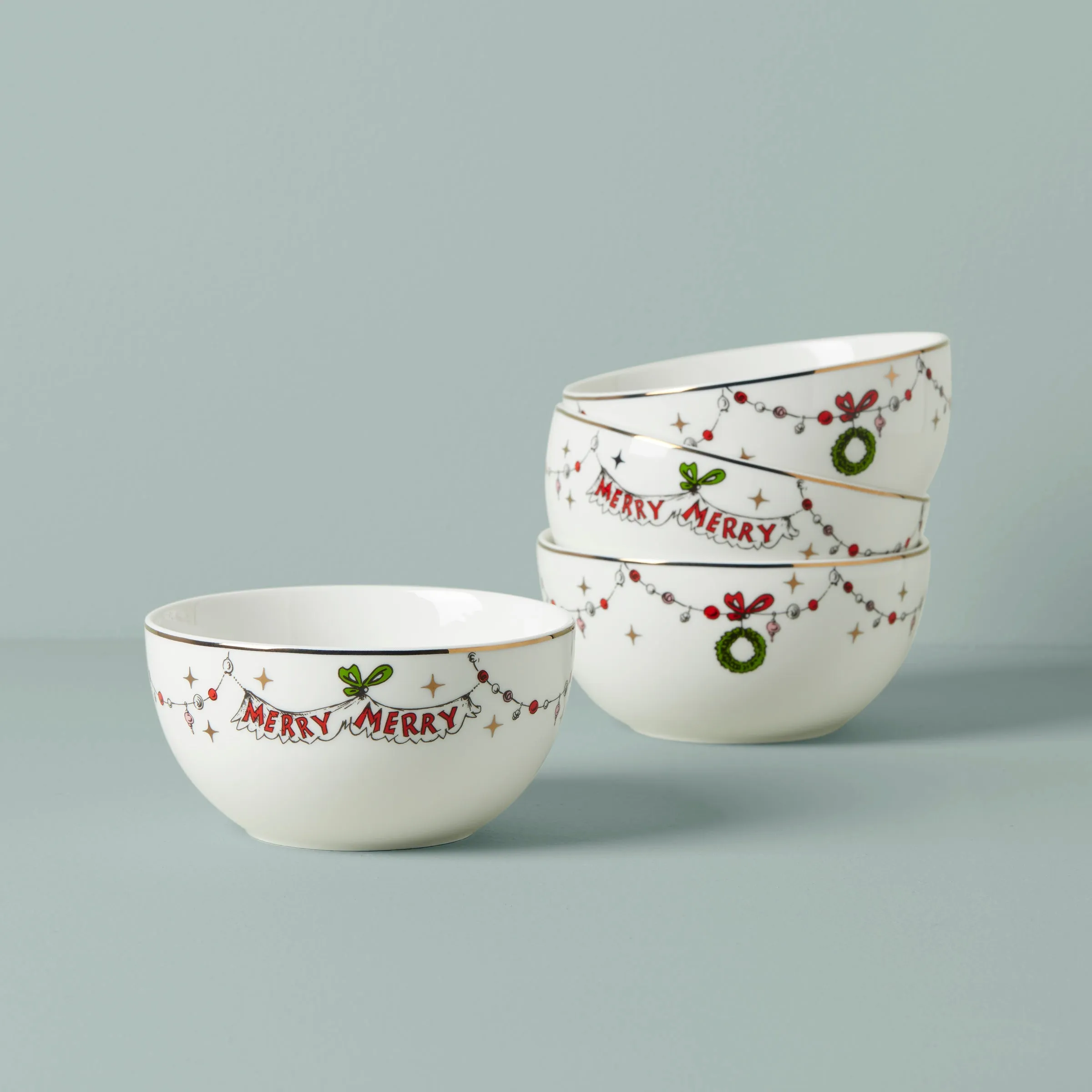 Merry Grinchmas All-Purpose Bowls, Set of 4