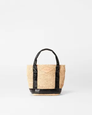 Mini Raffia Tote | Black Lacquer