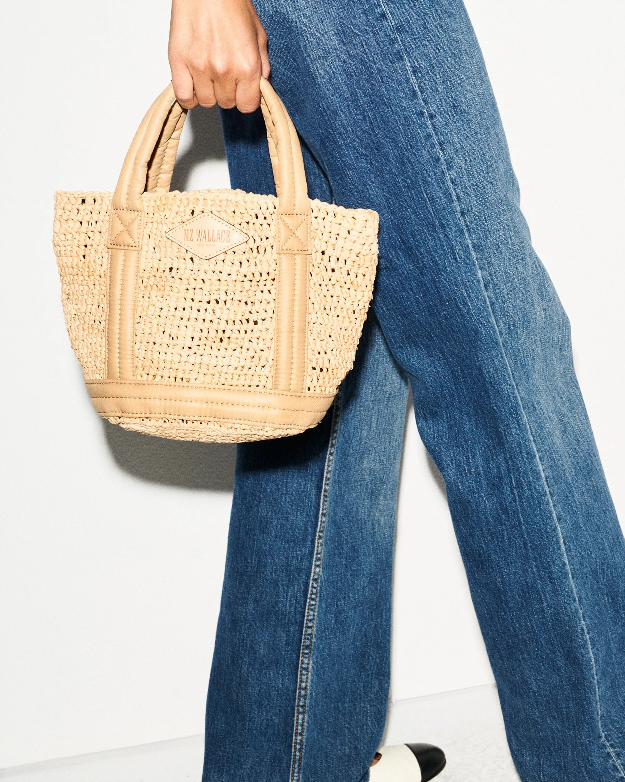 Mini Raffia Tote | Raffia/Camel