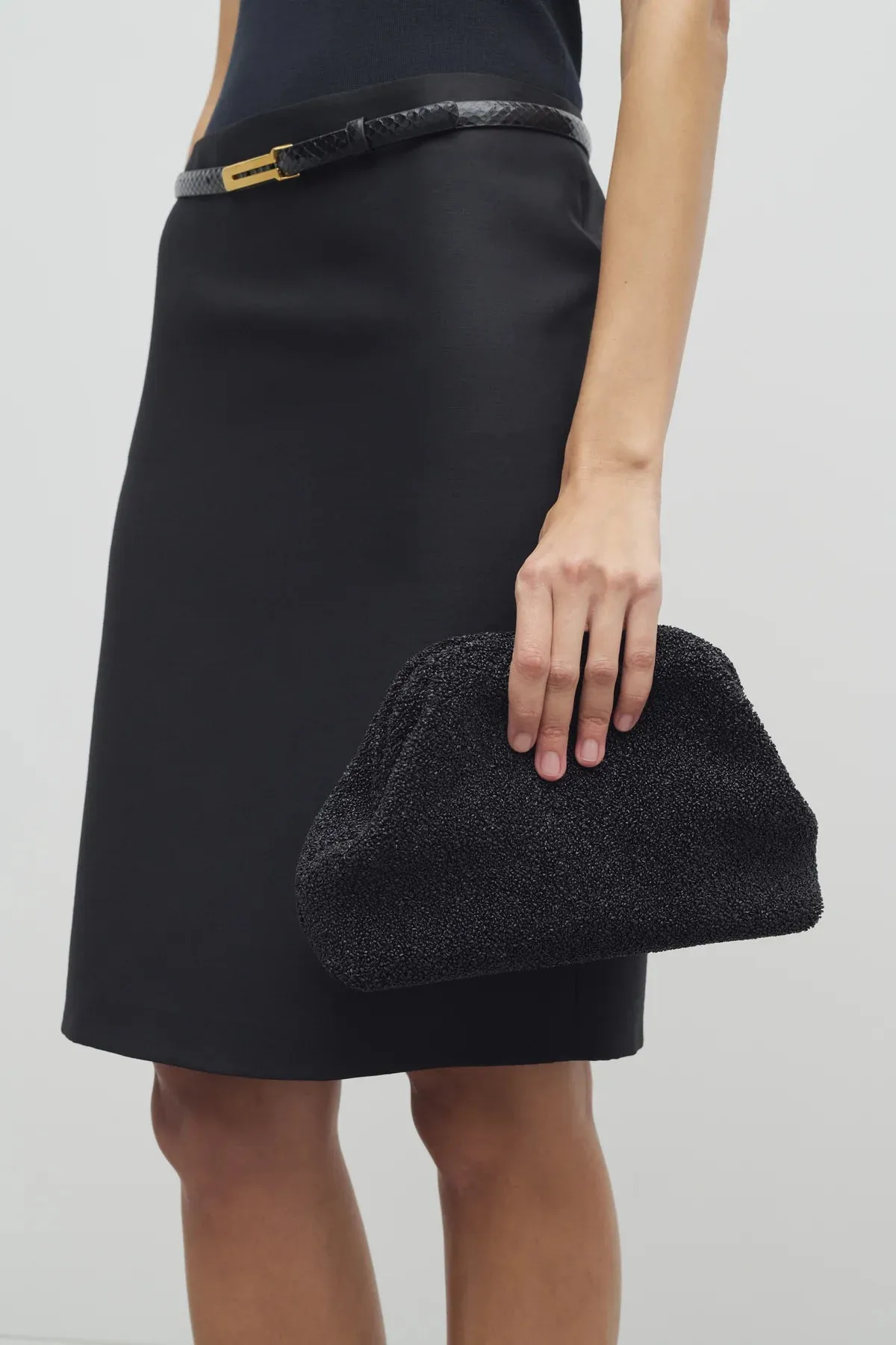 Mira Clutch in Cotton - Black