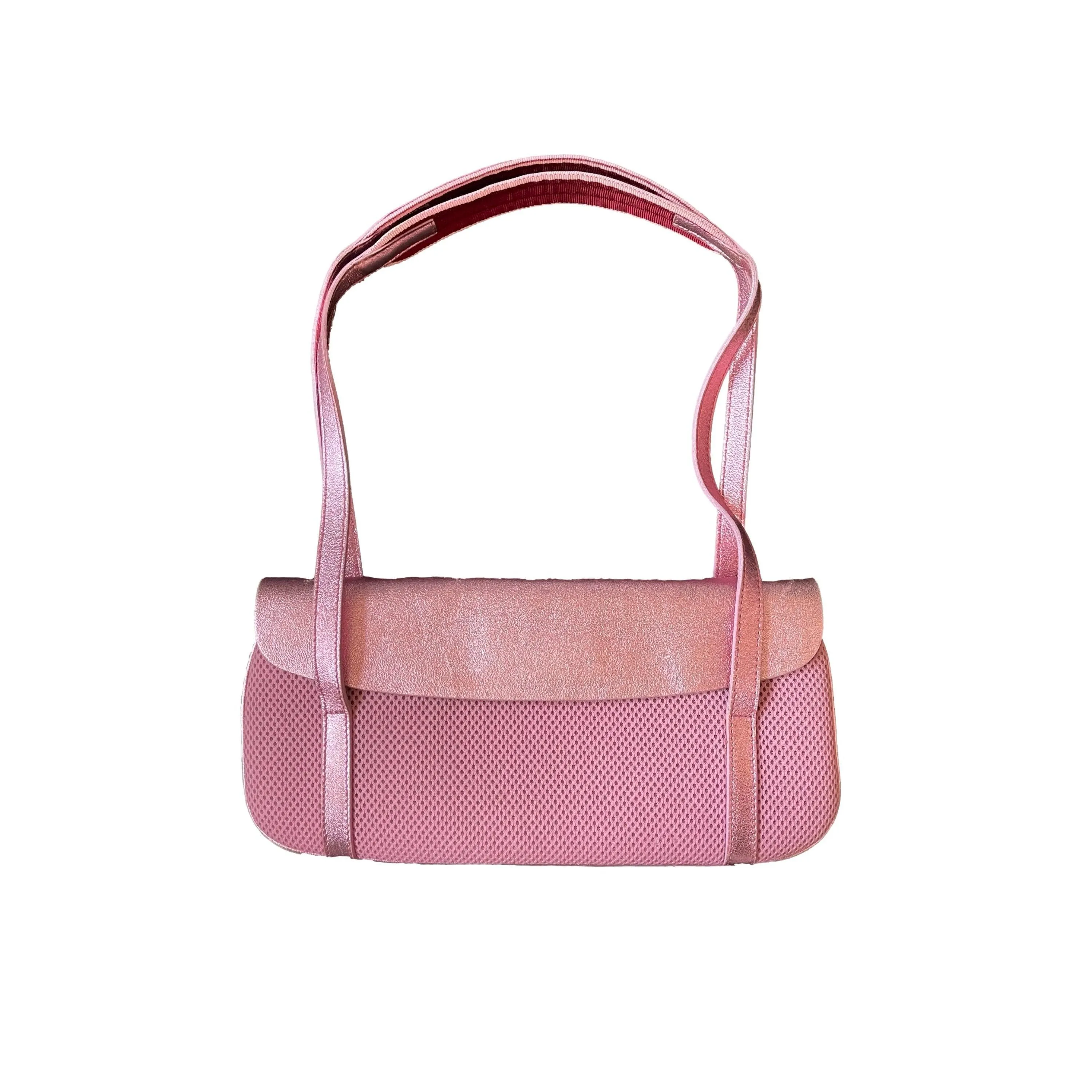 Miu Miu Pink Textured Baguette Shoulder Bag