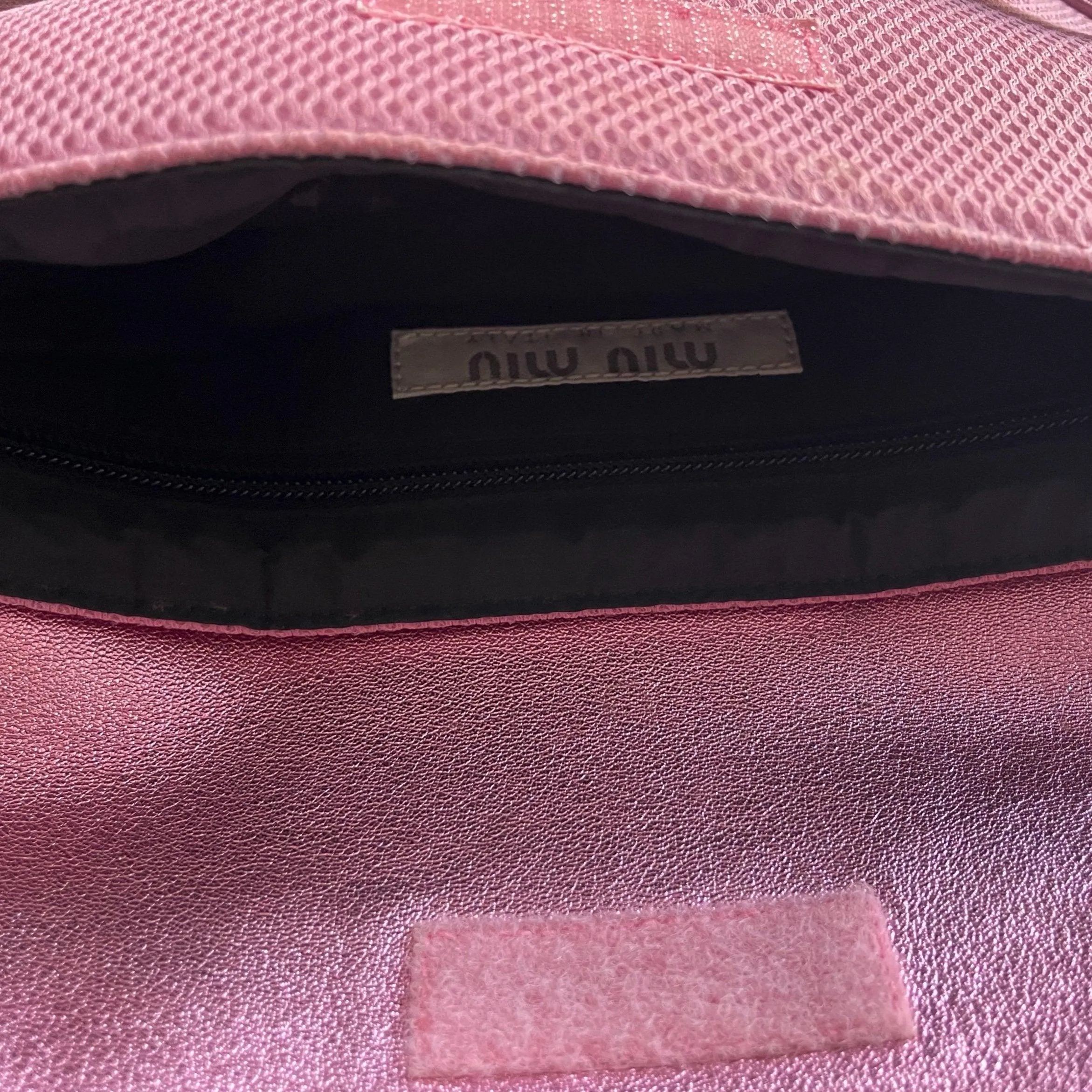 Miu Miu Pink Textured Baguette Shoulder Bag