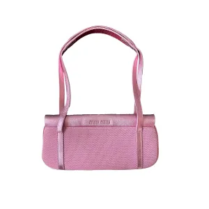 Miu Miu Pink Textured Baguette Shoulder Bag