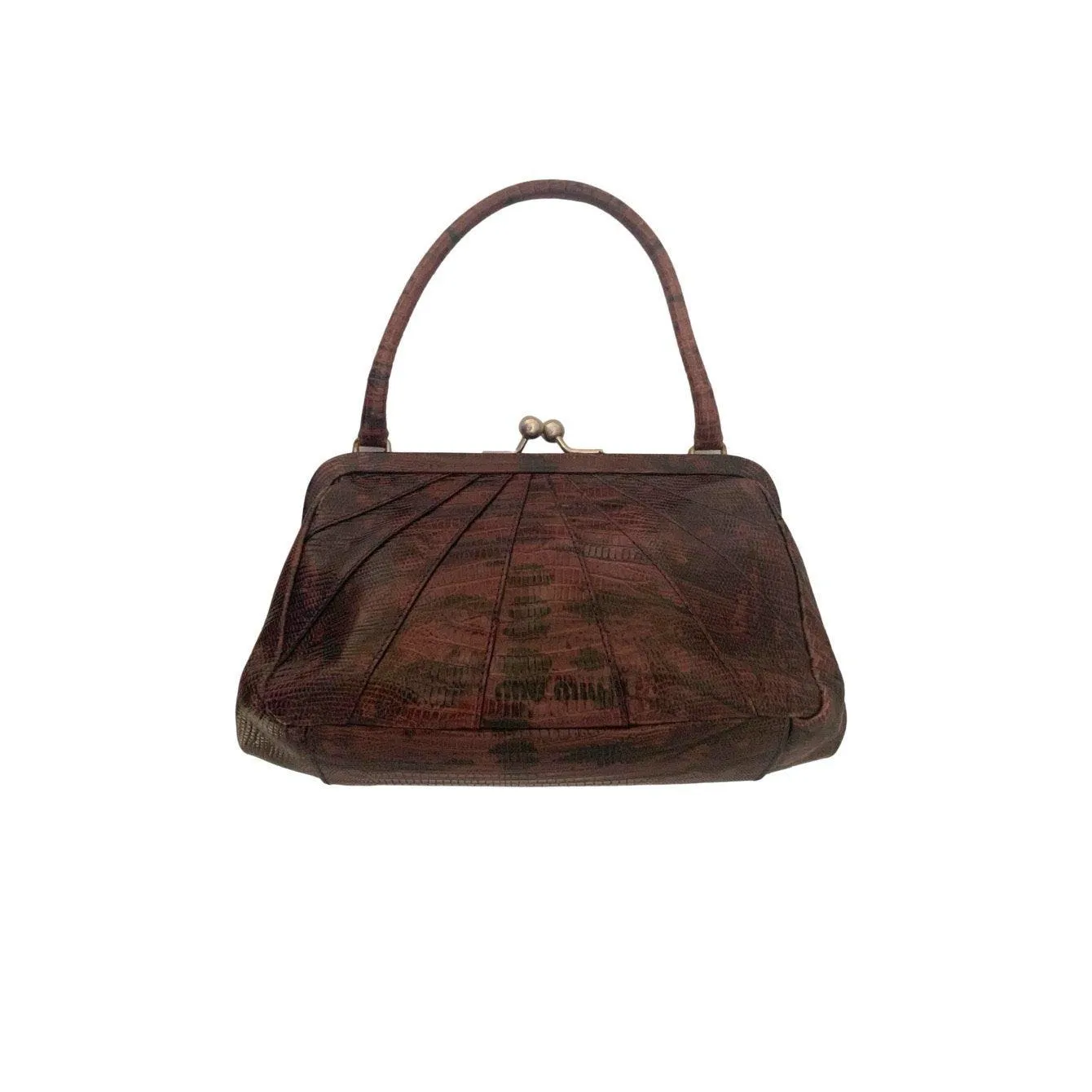 Miu Miu Purple Textured Kiss Lock Bag