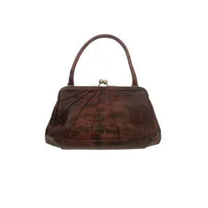 Miu Miu Purple Textured Kiss Lock Bag