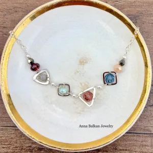 Mixed Shapes Colorful Layering Necklace