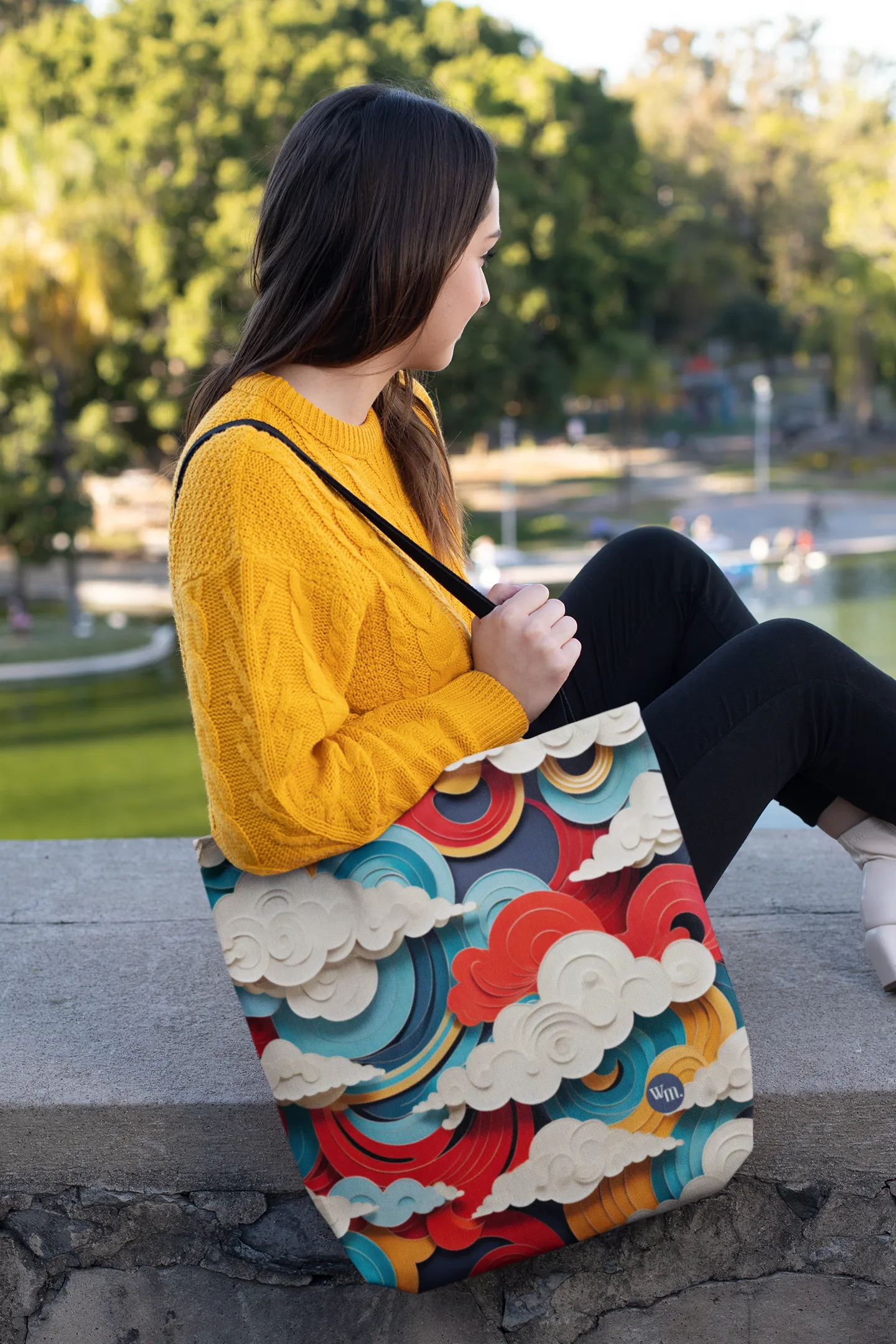 Modern Art Clouds Tote