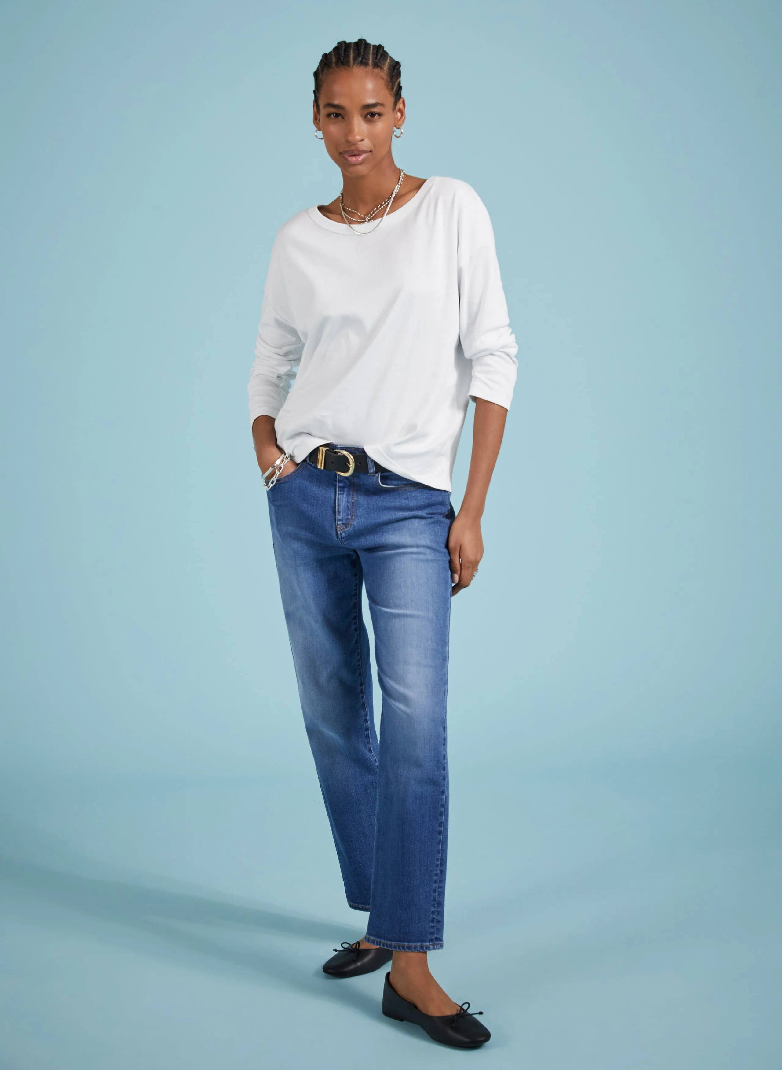 Montrose Organic Cotton Relaxed Top | Pure White
