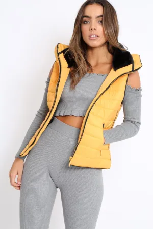 Mustard Padded Gilet - Ariella