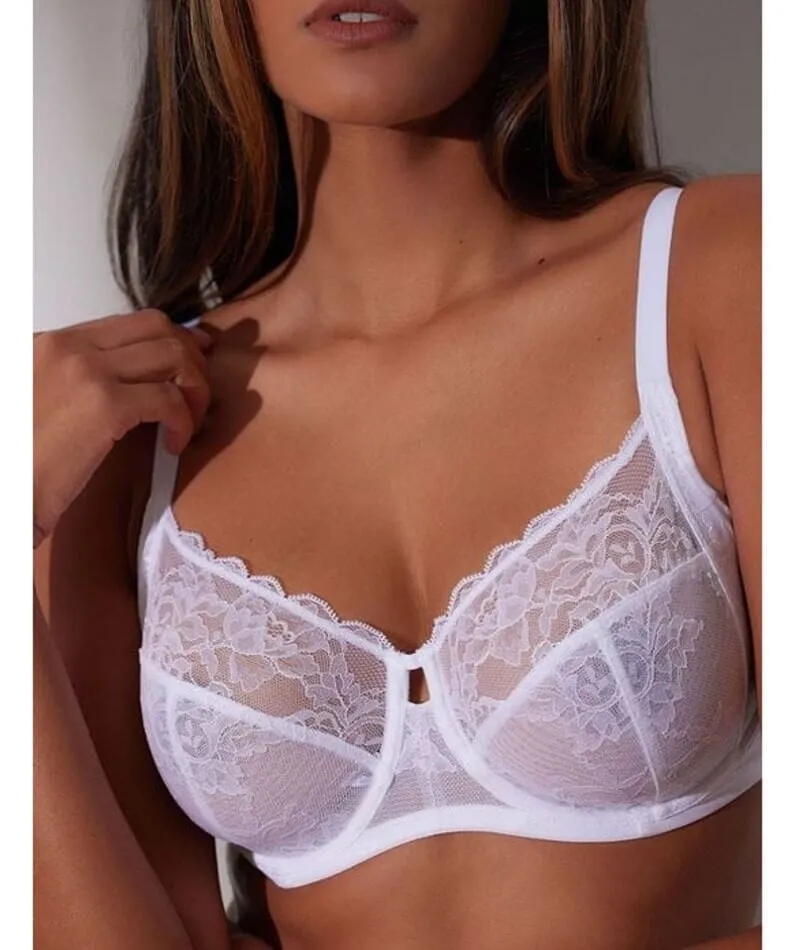 Natori Statement Supportive Full Figure Underwired Lace Bra - White