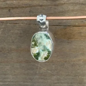 Natural Cerrillos Turquoise Round Cabochon Set in Sterling Silver