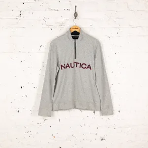 Nautica Spell Out 1/4 Zip Sweatshirt - Grey - S