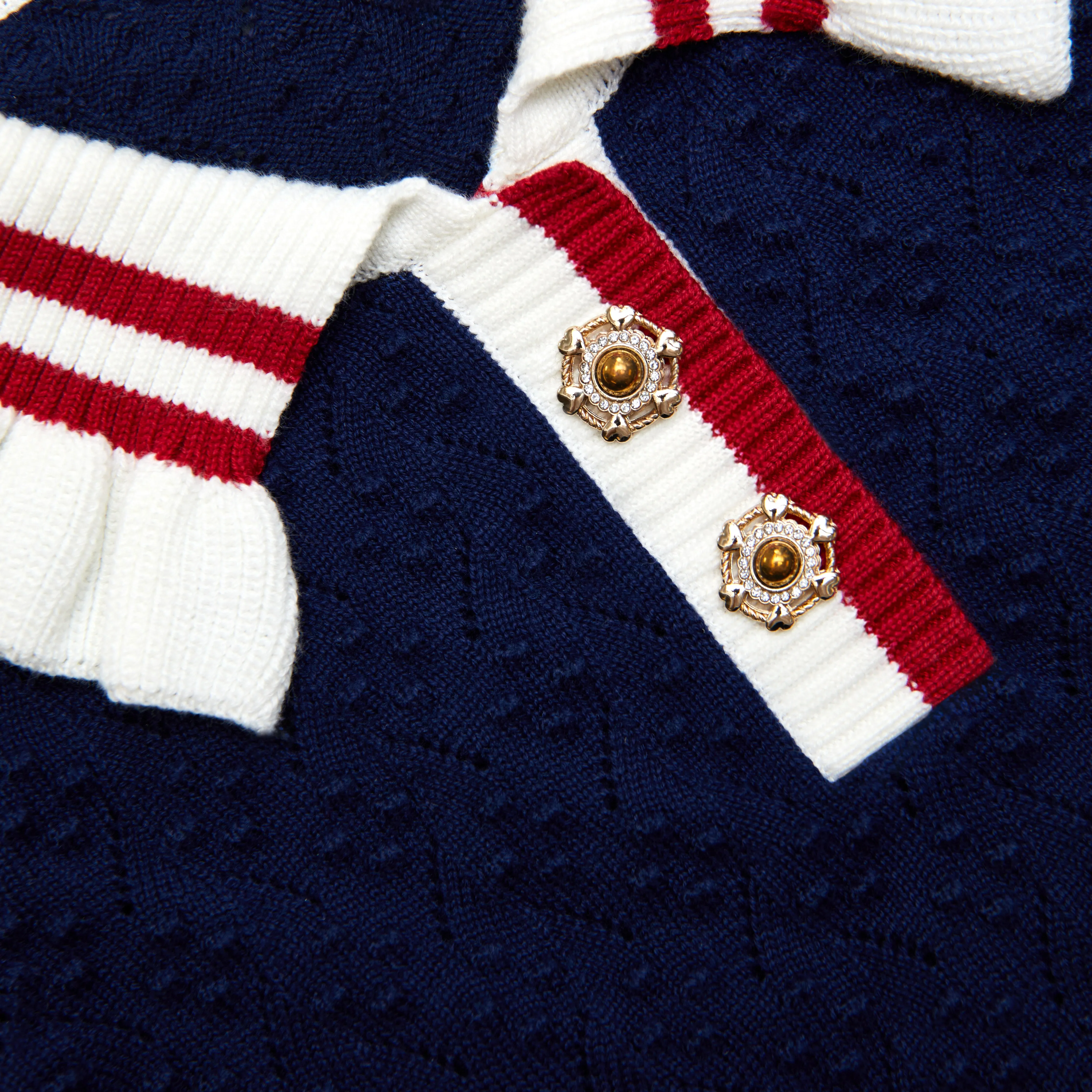 NAVY TEXTURED KNIT CARDIGAN