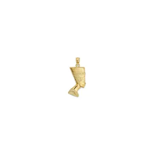 Nefertiti Textured Profile Pendant (14K)