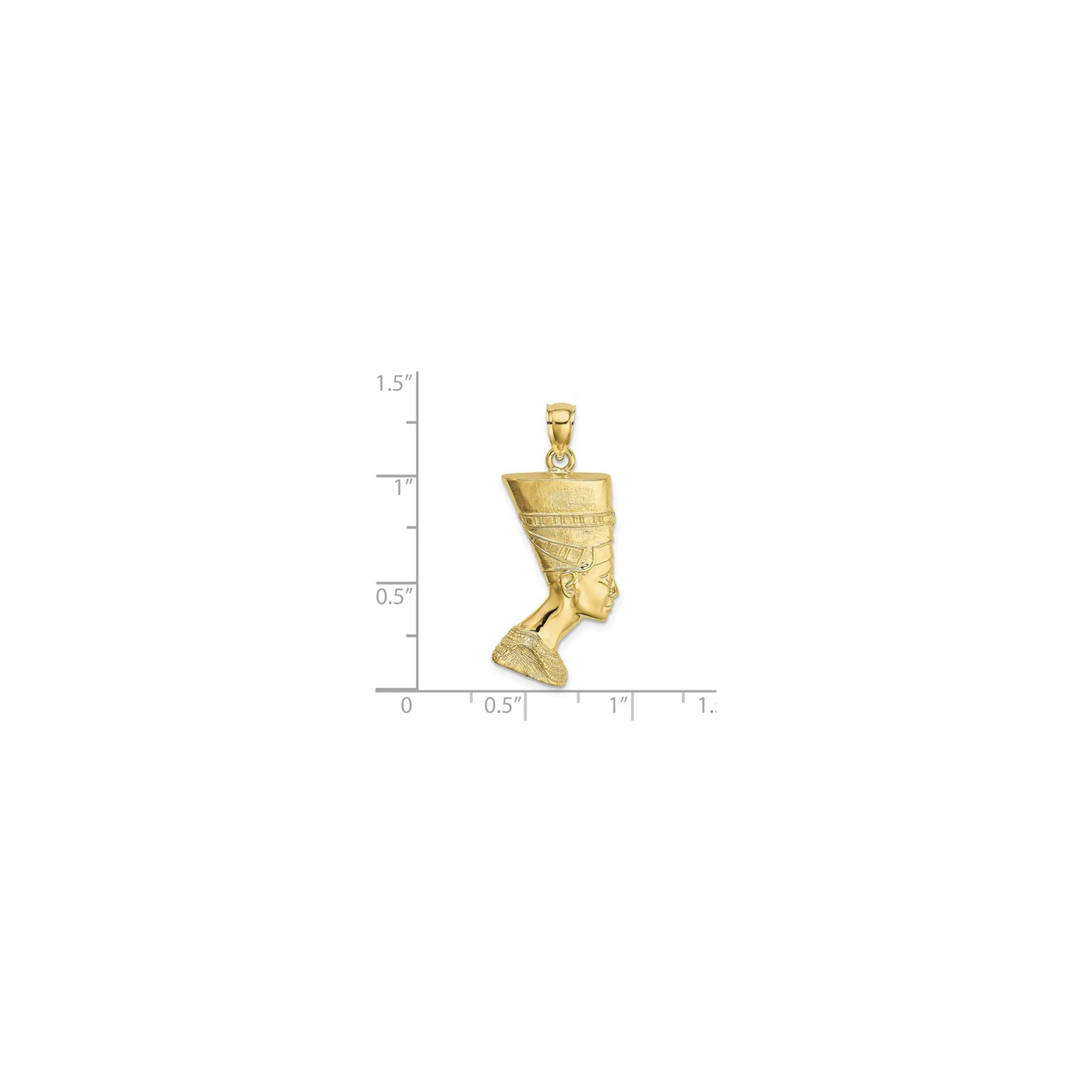 Nefertiti Textured Profile Pendant (14K)
