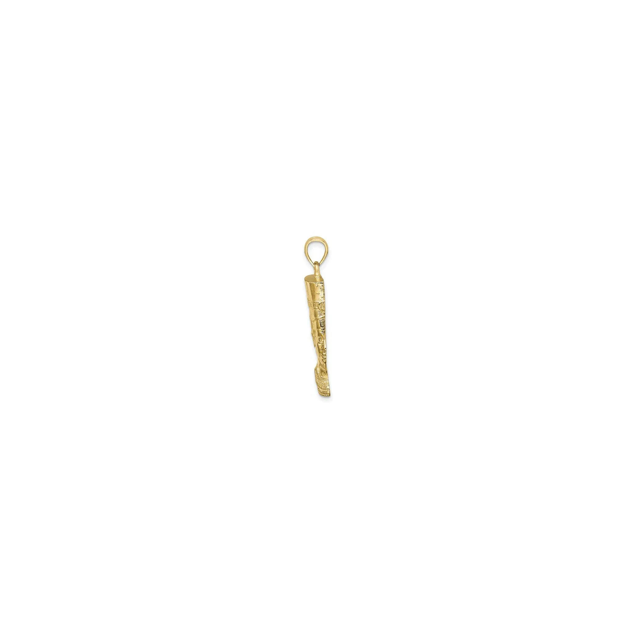 Nefertiti Textured Profile Pendant (14K)