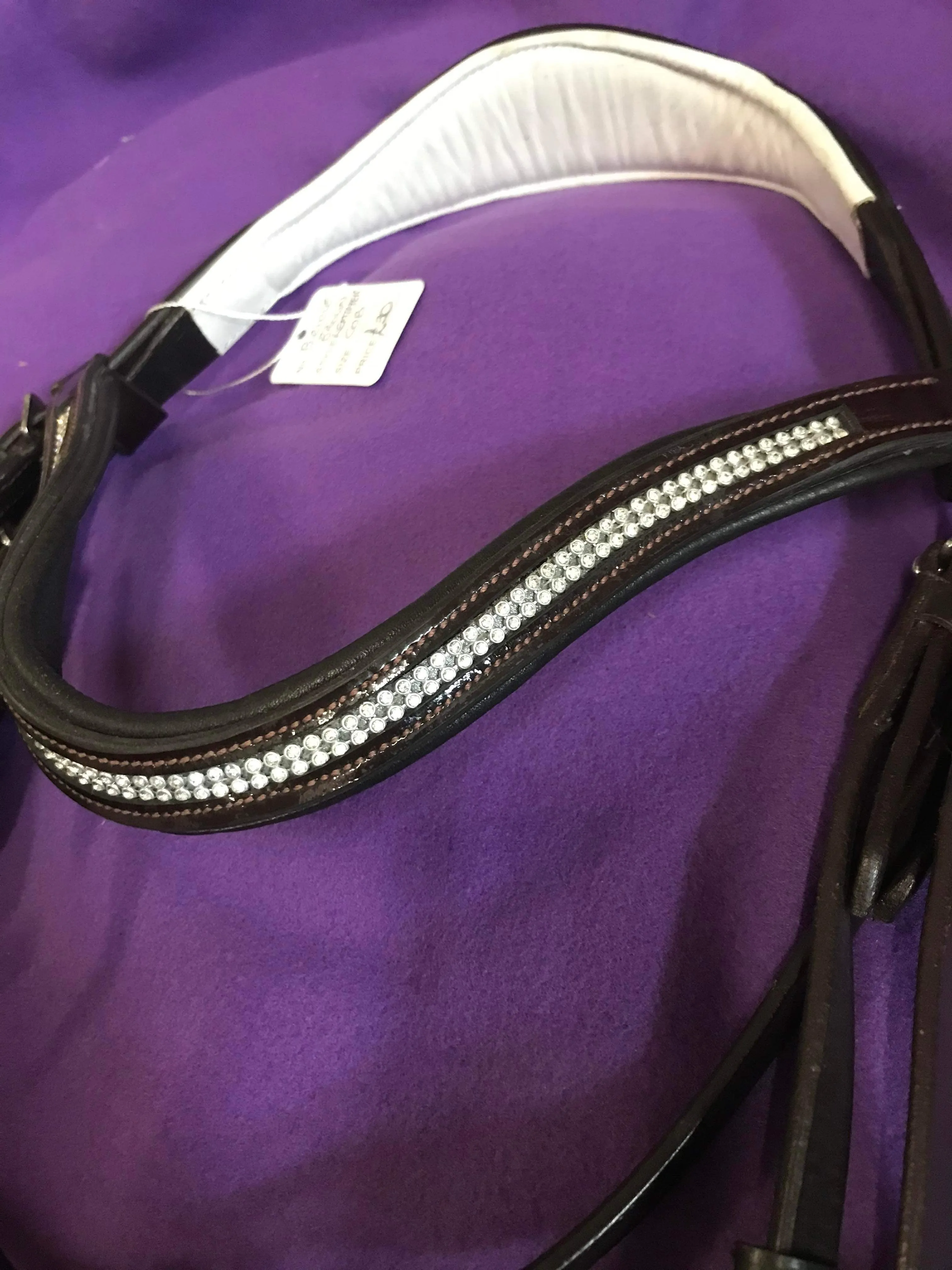 New brown patent bling bridle cob size FREE POSTAGE❤️