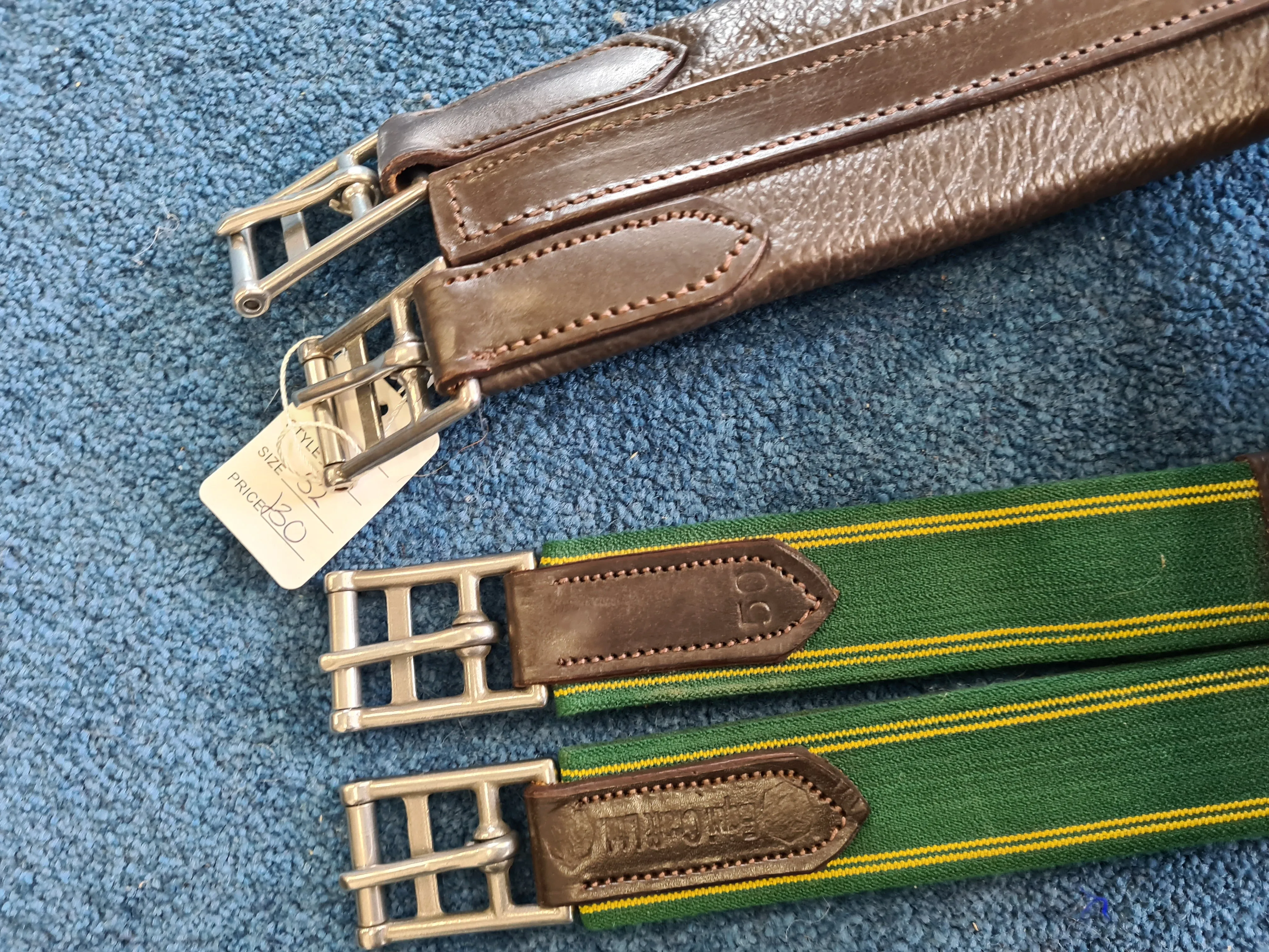 NEW elasticated 50" padded leather girth brown FREE POSTAGE ❤