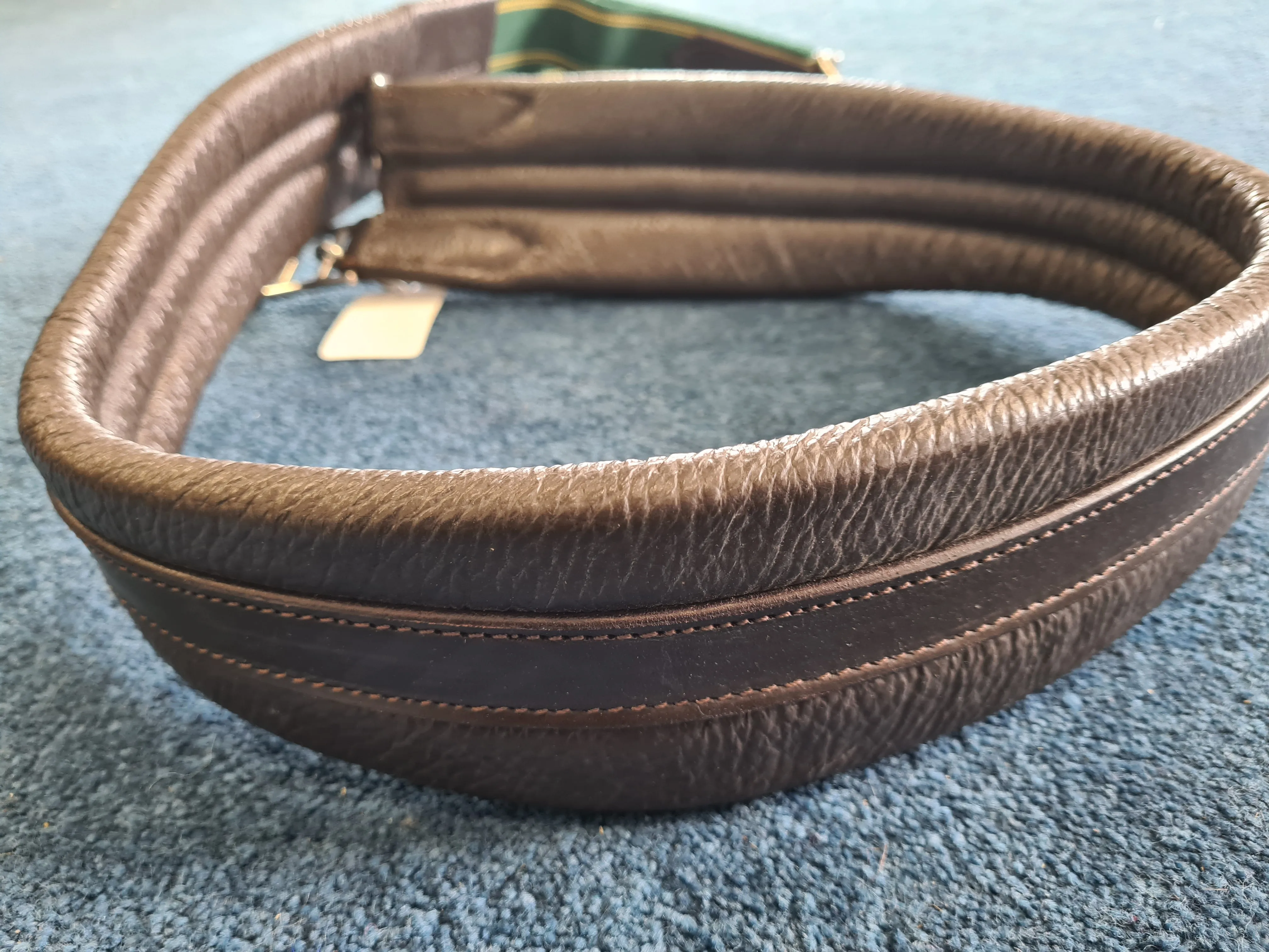 NEW elasticated 50" padded leather girth brown FREE POSTAGE ❤