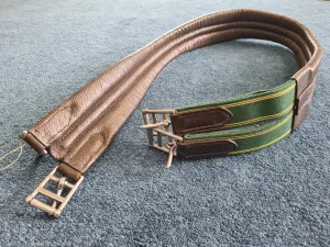 NEW elasticated 50" padded leather girth brown FREE POSTAGE ❤