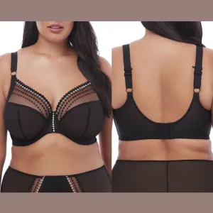 NEW Elomi 'Matilda' Underwire Plunge Bra in Black [SZ‎ 34K US ]