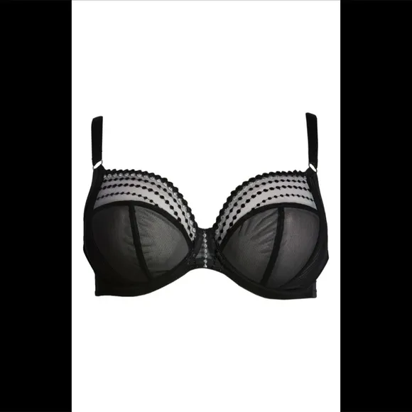 NEW Elomi 'Matilda' Underwire Plunge Bra in Black [SZ‎ 34K US ]