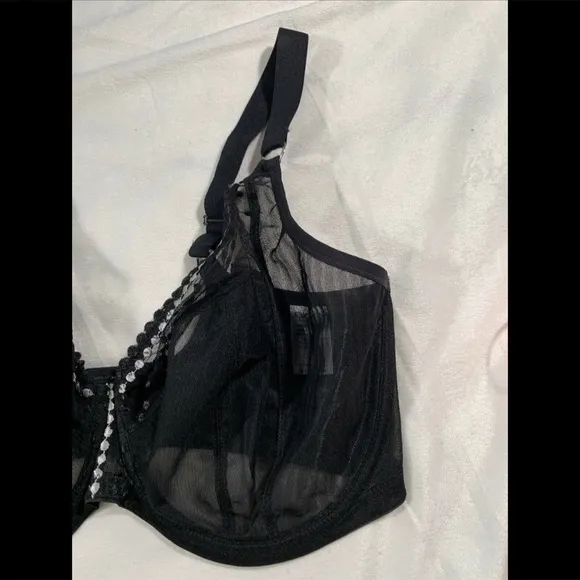 NEW Elomi 'Matilda' Underwire Plunge Bra in Black [SZ‎ 34K US ]
