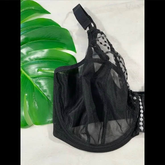 NEW Elomi 'Matilda' Underwire Plunge Bra in Black [SZ‎ 34K US ]