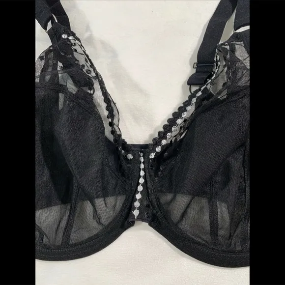 NEW Elomi 'Matilda' Underwire Plunge Bra in Black [SZ‎ 34K US ]
