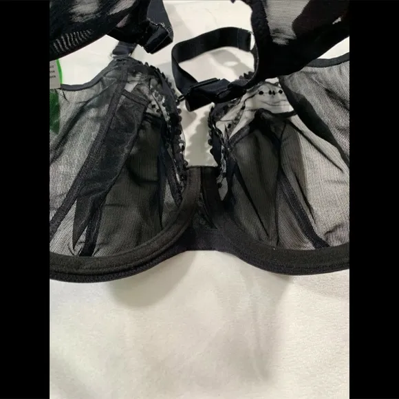 NEW Elomi 'Matilda' Underwire Plunge Bra in Black [SZ‎ 34K US ]