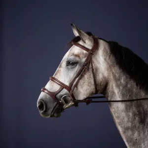 New English Double Noseband Bridle - Brown