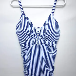 New George Navy Inspired Swim Top Tankini Top, Plus Sz 3X! Royal Blue/White Stripe