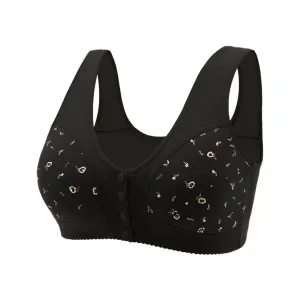 New hcuribad Push Up Bra, Comfortable Daisy Bra, Front Closure Cotton Black, Sz 44