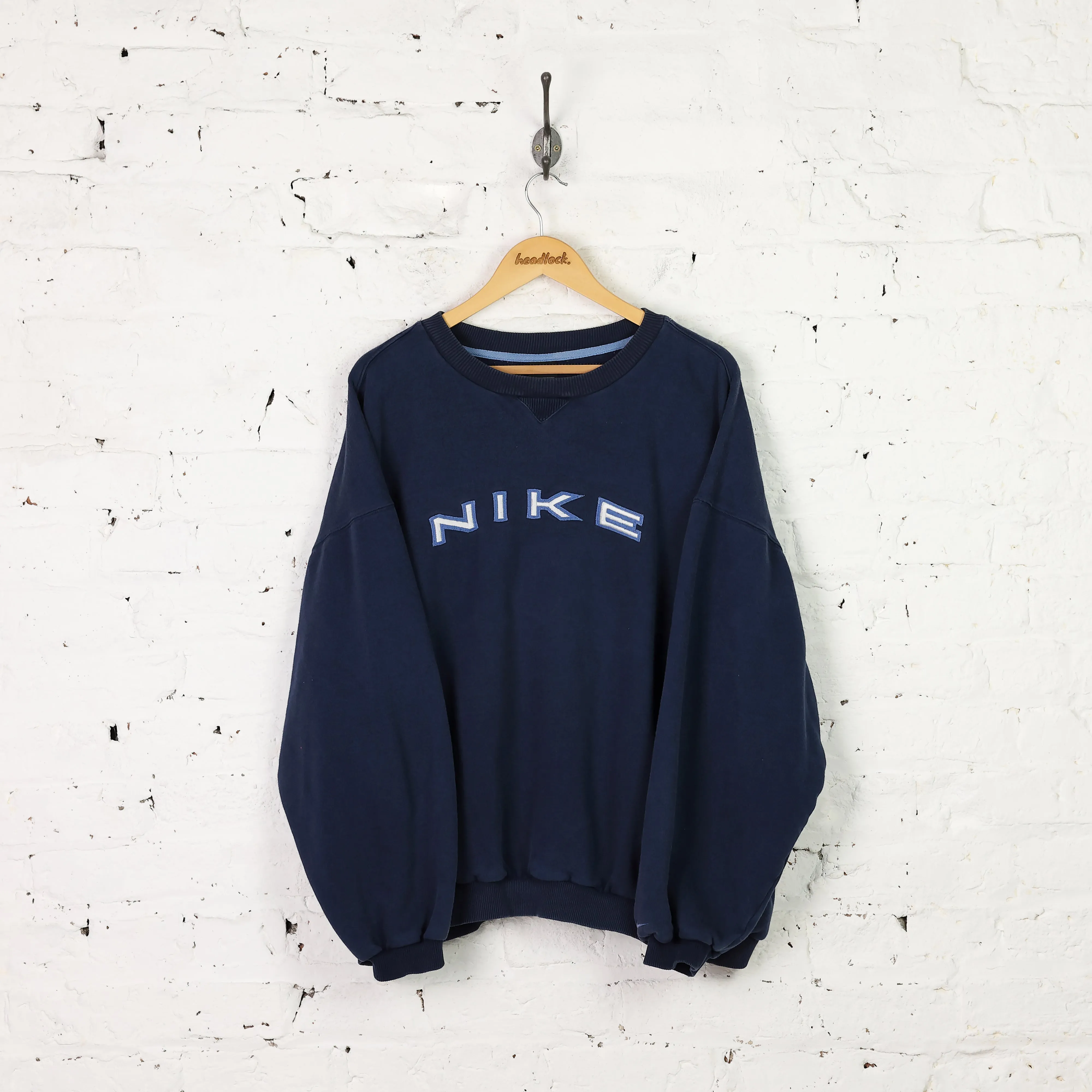 Nike 90s Spell Out Sweatshirt - Blue - XXL