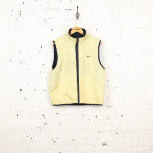 Nike Reversible Fleece Gilet Bodywarmer Jacket - Yellow/Blue - S