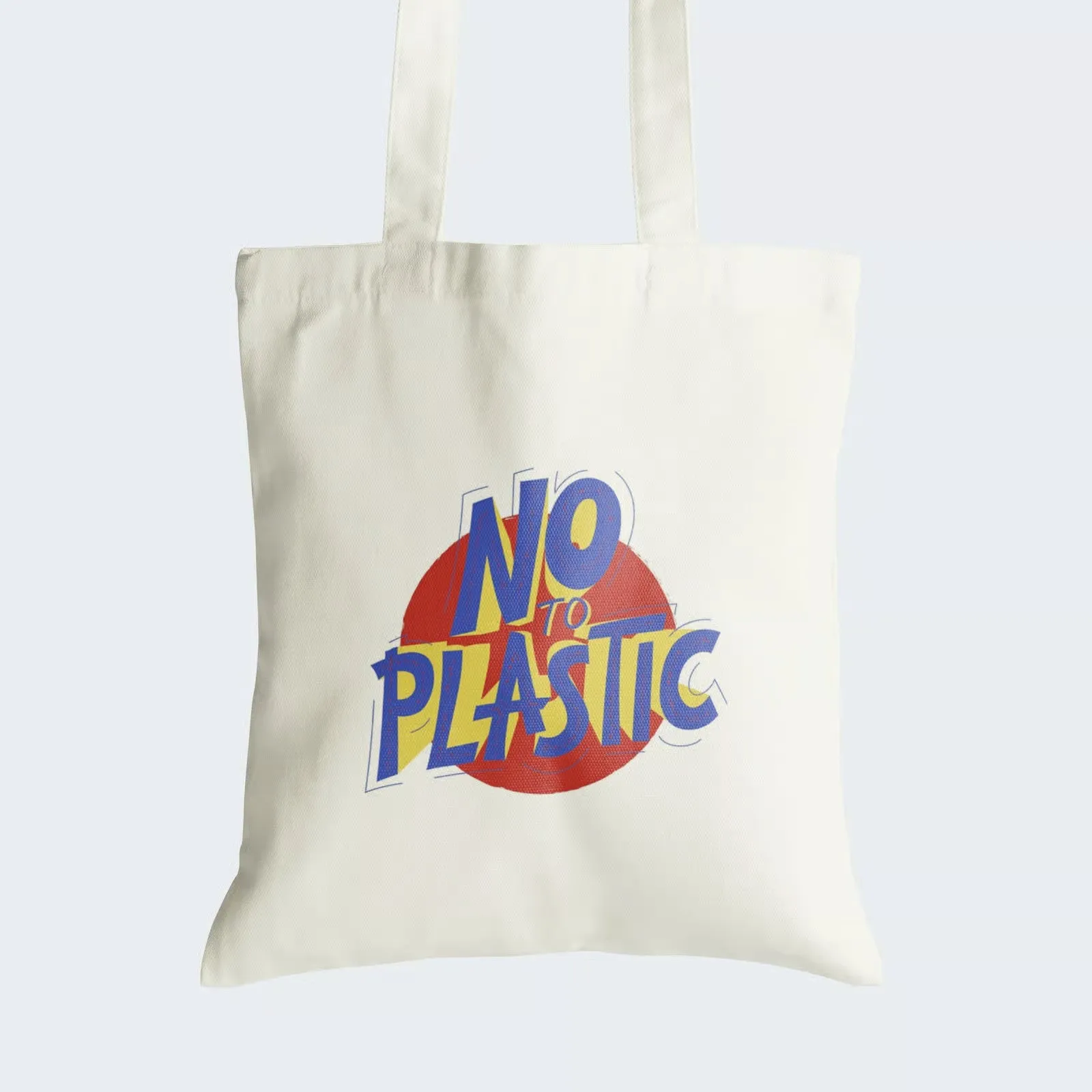 No To Plastic Tote Bag With Zipper