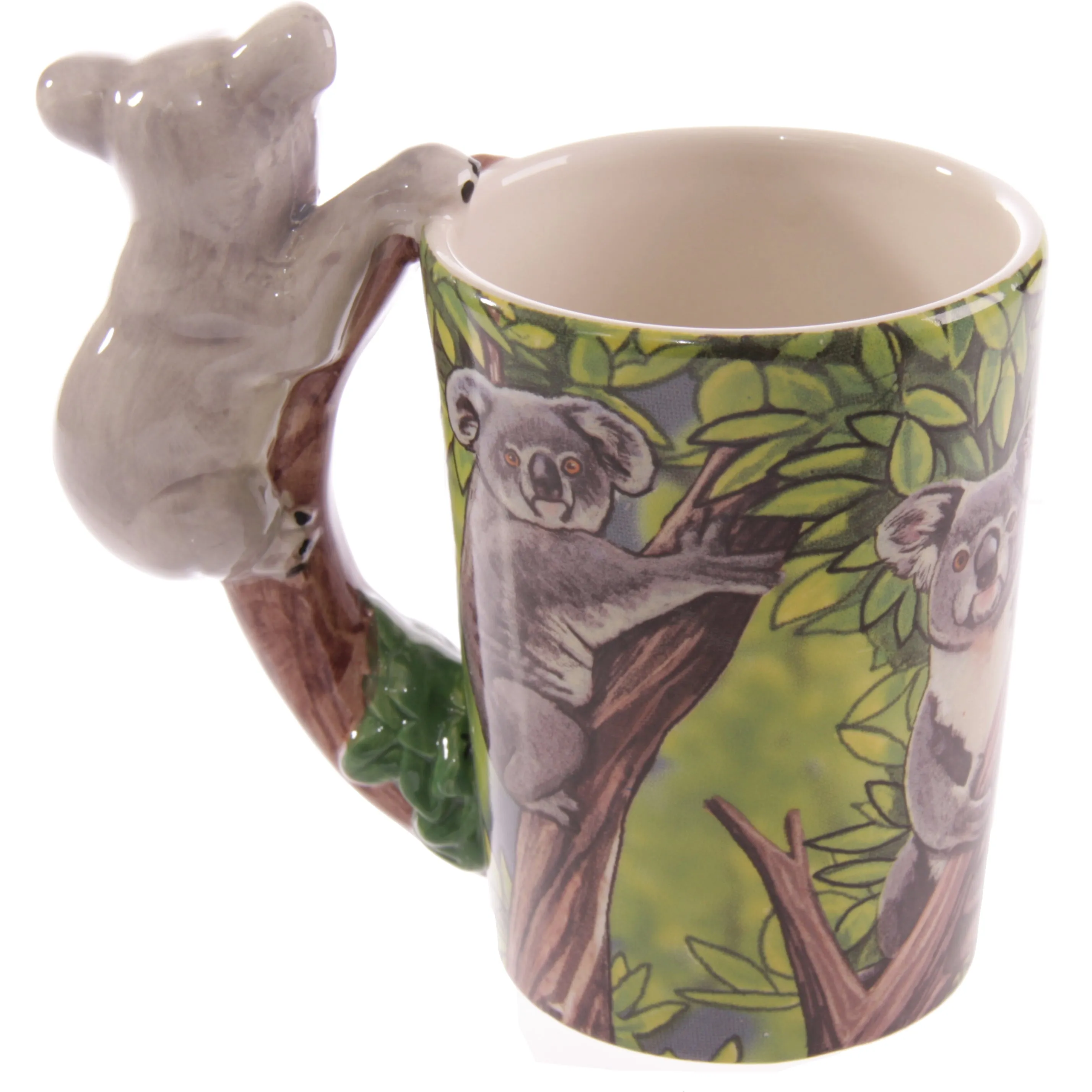 Novelty Ceramic Jungle Mug with Koala Shaped Handle