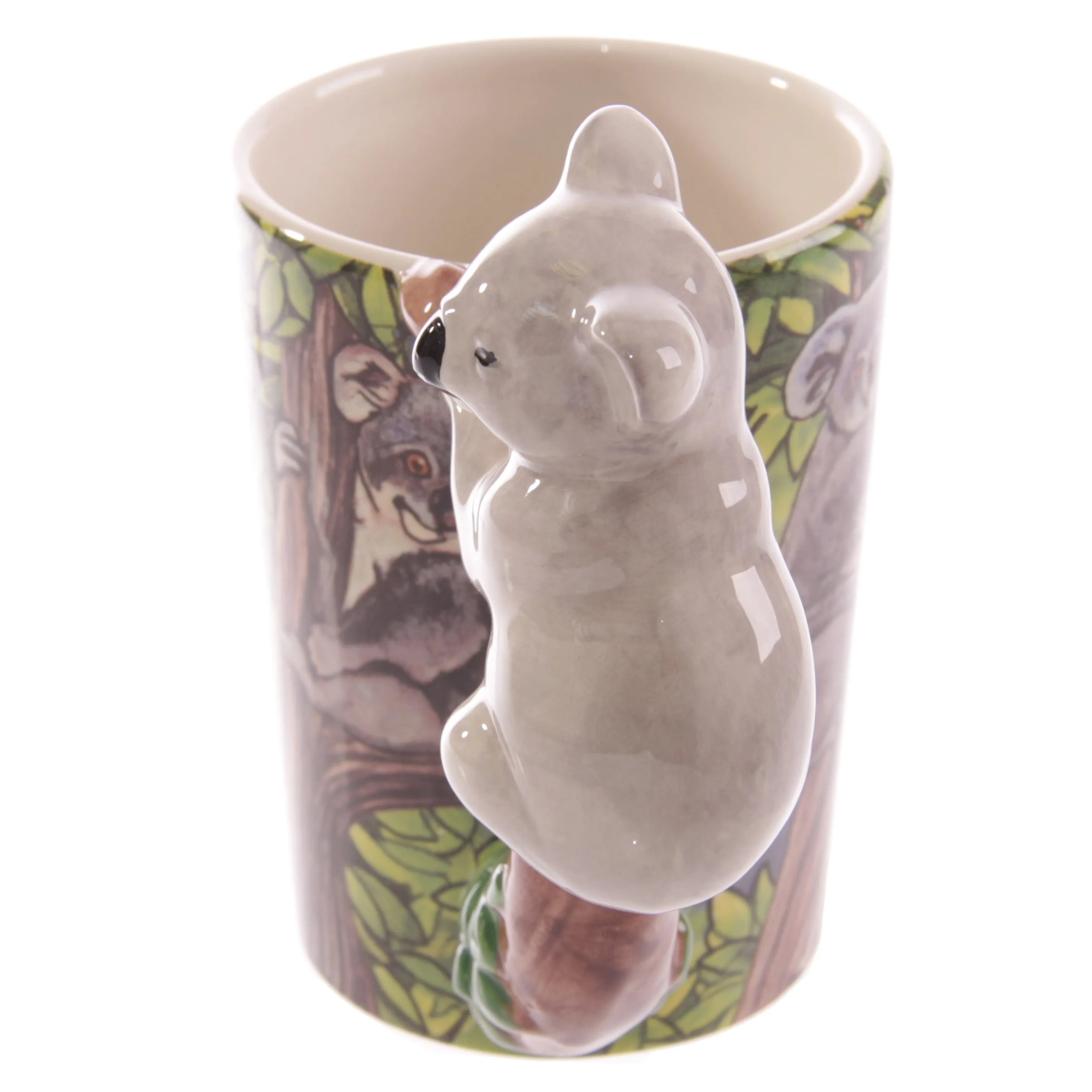 Novelty Ceramic Jungle Mug with Koala Shaped Handle