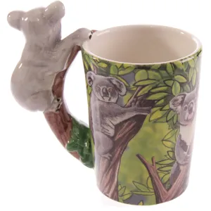 Novelty Ceramic Jungle Mug with Koala Shaped Handle