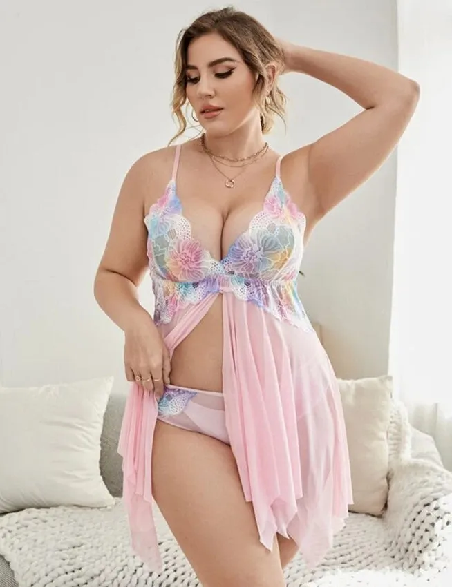 Now Flower Decoration Loose Comfortable Open Front Babydoll Egypt