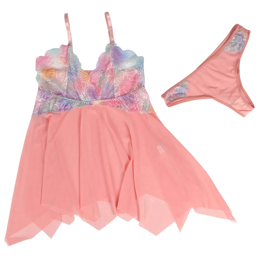 Now Flower Decoration Loose Comfortable Open Front Babydoll Egypt